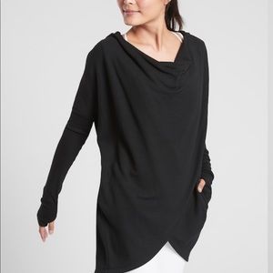 Athleta Purana Wrap Sweatshirt - Black - S